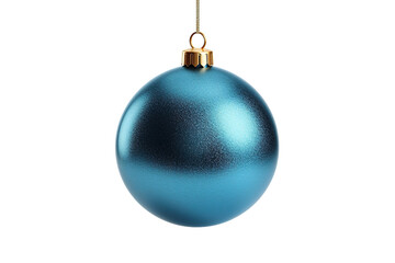 Elegant Turquoise Christmas Ornament Hanging Against a Plain White Background in Festive Winter Decor on White or PNG Transparent Background.