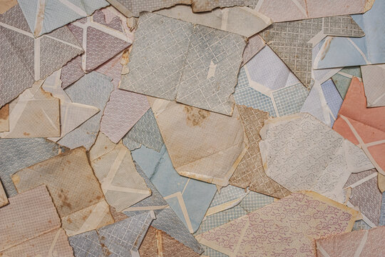 Old open airmail paper envelopes, vintage design pattern