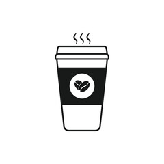 Hot coffee cup vector icon illustration isolated on white background