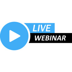 Live Webinar Button. Vector Icon, Stock Illustration