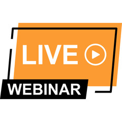Live Webinar Button. Vector Icon, Stock Illustration