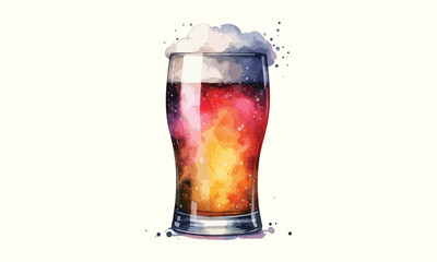 beer mug, free drink, watercolor mugs of beer, alcohol drinks, hand drawn, watercolor mugs of beer