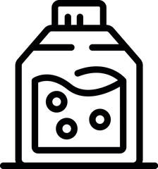 Simple black line art icon representing a bottle of laundry detergent or fabric softener