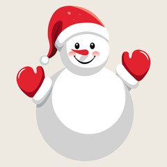 Winter character snowman. Merry Christmas element. For banner, card, package.