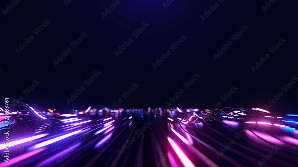 Canvas Prints colorful energy particles flowing, technology data flow visualization, abstract 4k vj loop