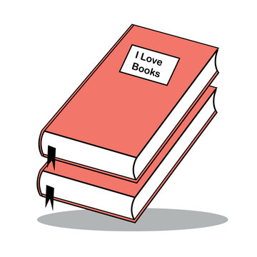 stacked red books with bookmarks clip art preview