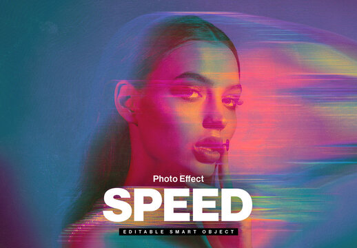 Abstract Speed Blur Photo Effect Template