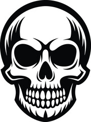 Skull in retro vintage style Vector illustration