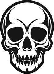 Skull in retro vintage style Vector illustration