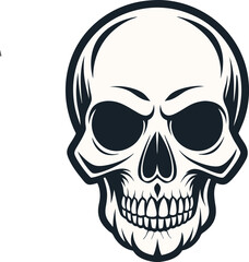 Skull in retro vintage style Vector illustration