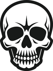 Skull in retro vintage style Vector illustration