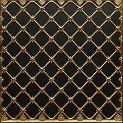 Fototapeta premium Ornate Gold Latticework on Black Background