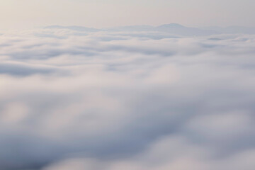 misty clouds over mountains, for in the morning 3