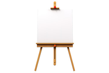 Creative Artist's Workspace With Blank Canvas Ready for Inspiration in a Bright Studio Setting on White or PNG Transparent Background.