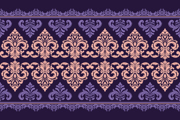 Purple damask vector seamless pattern. Great for fabric and textile, wallpaper, packaging or any desired idea