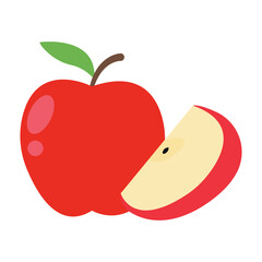Fresh Red Apple and Slice: Healthy Snack or Ingredient.