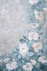 ヴィンテージ風の花柄模様のテクスチャ背景の縦画像