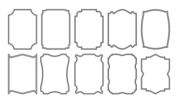 A set of simple vintage style frames