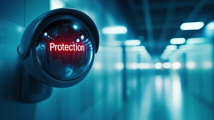 Obraz premium AI-enhanced security system, the word 