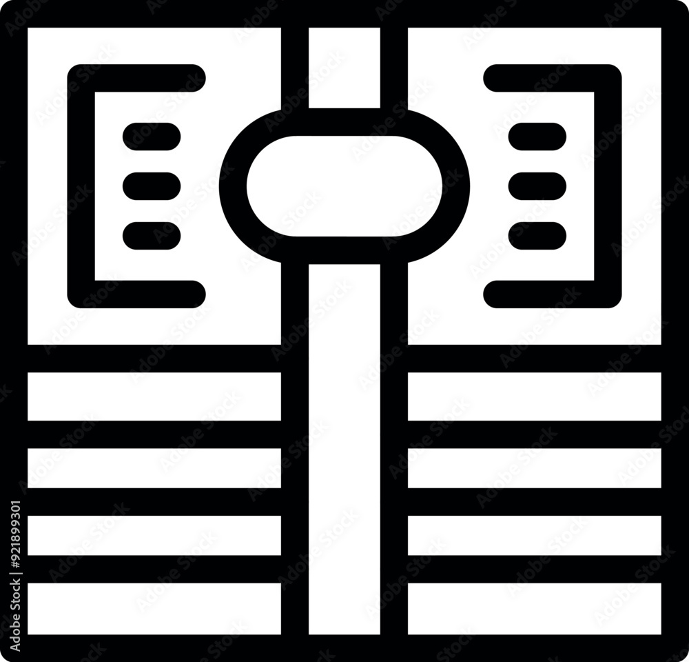 Poster server room network attached storage icon showing hard drives and connections for storing data