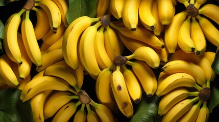 Fresh banana yellow background. ai generated art image