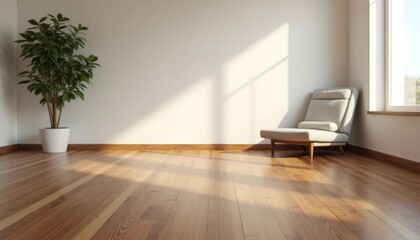 Newly installed flooring in a home, showcasing a flooring advertisement shoot.