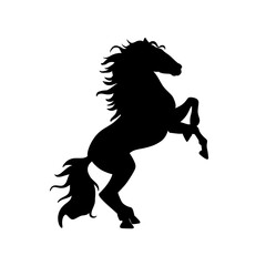 Rearing Horse Silhouette Vector Art Illustration