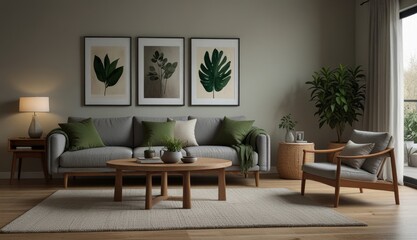 Modern Living Room with Greenery