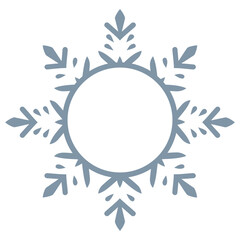 Obraz premium A simple snowflake-shaped frame with a blank circular space in the center