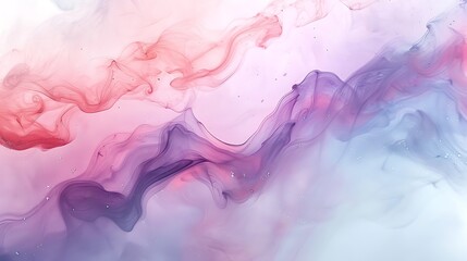 Obraz premium Abstract pastel watercolor splash, fluid and organic shapes in lavender, mint, and peach, gentle blending, hd quality, ethereal and calming atmosphere. --ar 16:9 --v 6.0 --s 250 --style raw