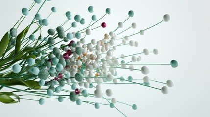 Exploring Plant Hormone Distribution: 3D Animated Visualization of Auxins and Cytokinins | Isolated White Background