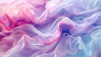 Obraz premium Abstract waves in pastel colors, soft wavy lines of pink, lavender, and mint, fluid and dynamic, hd quality, ethereal and calming feel, seamless blending. --ar 16:9 --v 6.0 --s 250 --style raw