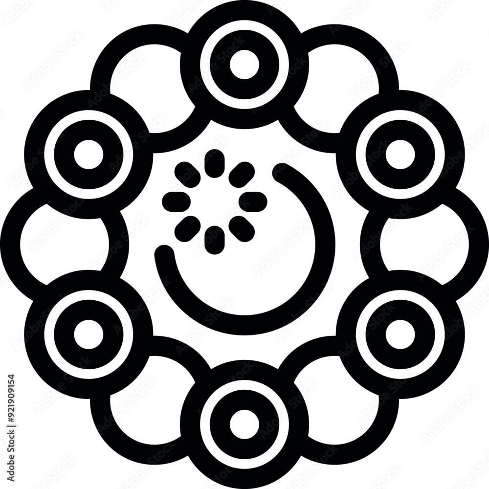 Poster decentralized blockchain network with nodes connected and loading icon, representing a distributed l