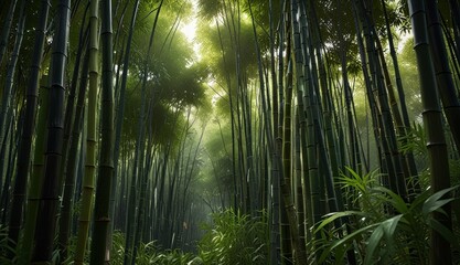 Fototapeta premium Serene Bamboo Forest Escape