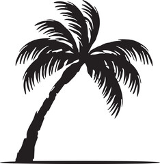 Palm tree illustration silhouette vector art design