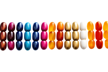 Vibrant Display of Colorful Nail Art Options at a Beauty Salon Showroom in Late Afternoon Light on White or PNG Transparent Background.