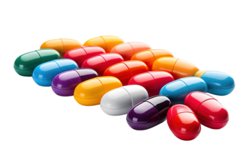 Colorful Collection of Decorative Easter Eggs Arranged Neatly on a Bright Surface on White or PNG Transparent Background.