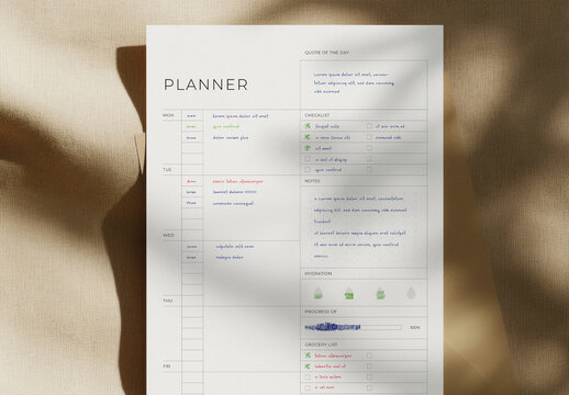 Modern Planner Layout With Simple Design