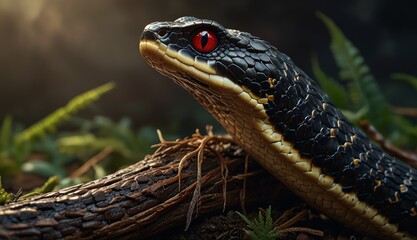Fototapeta premium Dramatic Close-Up of a Snake