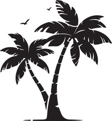 Palm tree illustration silhouette vector art design