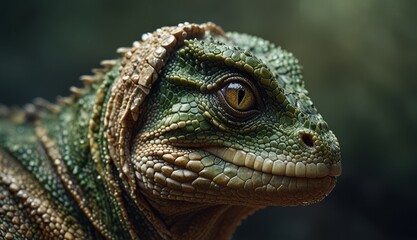 Fototapeta premium Majestic Lizard Close-Up Portrait