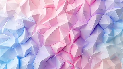 Obraz premium Randomly arranged triangles, pastel hues of pink, mint, and lavender, geometric and abstract design, high-definition quality, ethereal and sophisticated feel. --ar 16:9 --v 6.0 --s 250 --style raw
