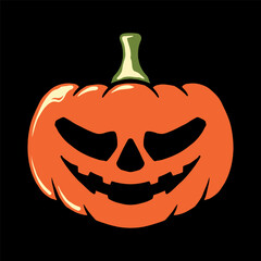 Halloween element illustration, Pumpkin, Haunted house, collection, Isolated on black background.