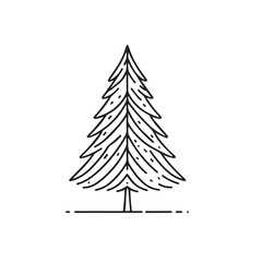 Obraz premium Set of Christmas tree. Happy New Year. coloring for kids. linear drawing. outline vector