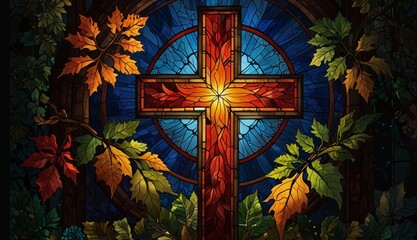 Illuminated Stained Glass Cross
