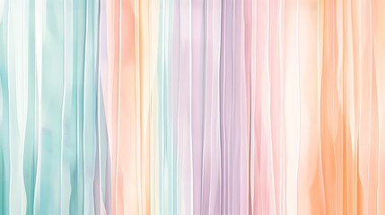 Vertical pastel stripes, gentle shades of mint, peach, and lavender, seamless and even, high-definition quality, light and airy feel, minimalist design. --ar 16:9 --v 6.0 --s 250 --style raw