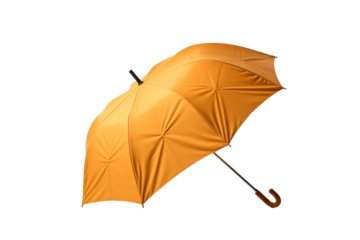 A Bright Orange Umbrella Stands Alone Against a White Background, Showcasing Its Unique Design and Colorful Presence on White or PNG Transparent Background.