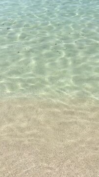 Beautiful Light Blue Water of Mediteranean Sea in Puglia, South Italy, during Summer. Punta Prosciutto, Lecce Province, Salento, Italy