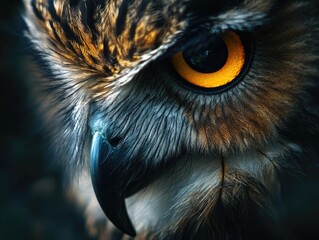 Owl's Face Close Up