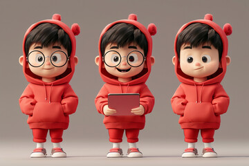 Movie illustration in cartoon style personage created with generative AI